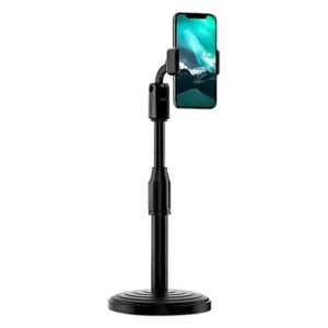 Adjustable 360 Rotation Universal Mobile Stand Holder for Desk & Bed (Black) - Compatible with All Smartphones