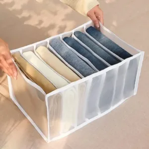 Clothes Organizer +7 Grid, Drawer Wardrobe Clothes Organizer, Jeans Closet Cabinet Organizers, Portable Foldable Storage Containers