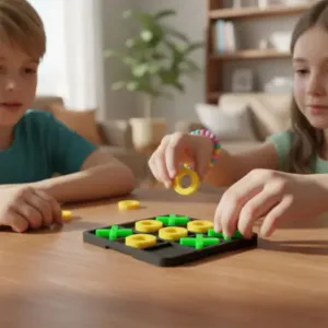 Classic Tic Tac Toe Board Game with Interlocking X & O Pieces ( default, OS )