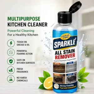 Pack of 2 Sparkle All Stain Remover Liquid | Powerful Kitchen Degreaser for Oil Stains, Gas Stove, Chimney, Grill & Tough Grease Cleaning ( default, Standard )
