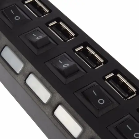 UdBSGjlS4kHcaruh5tdhHnbIMvwyjhj4EPlfmLDw.webp USB Splitter Multi Port USB 2.0 Hub, 7 Port with Independent On/Off Switch and LED Indicators USB A Port Data Hub, Suitable for PC Computer Keyboard Laptop Mobile HDD, Flash Drive Camera etc.