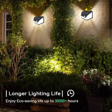 XDl4t9is14ZESEFm0xc74FYC7jW6GIXitcNYHn6P.webp Outdoor Solar Lamp 100 LED PIR Motion Sensor Wall Light Waterproof, Solar Powered ( default, Standard )