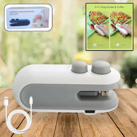 ja3Qrs8xM8UhmoJ0n8U4uuoITD9D82Dim3wMQSZ4.webp Mini Bag Sealer, 2 in 1 Seal & Cutter Heat Sealers, TYPE-C USB Charging Portable Bag Reseller, Handle Food Sealer, Sealing Machine for Food Storage Plastic Bags Snacks Keep Food Fresh ( defau