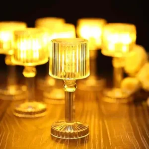 Portable Crystal LED Table Lamp Elegant Decorative Light ( default, Standard ).
